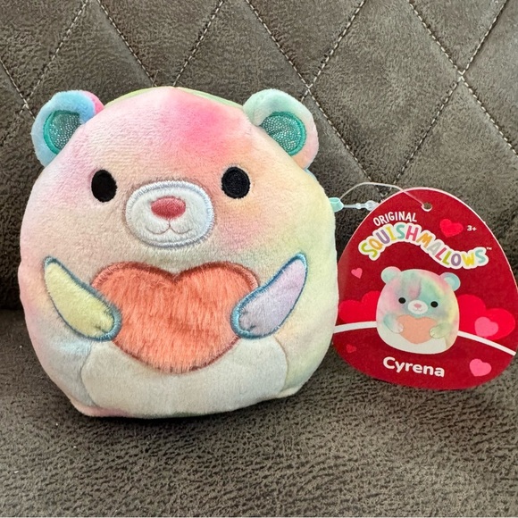 Squishmallows 5" Cyrena The Tye Dye  Bear with Orange Heart Belly - Picture 2 of 3